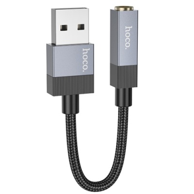 перехідник hoco upa32d usb - jack 3.5 (чорний) 