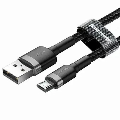 кабель baseus cafule usb - microusb 2a/3m (camklf-hg1) (black-grey) 