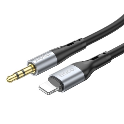 кабель aux hoco upa22 3.5mm(male) - lightning(male) 1m (чорний) 