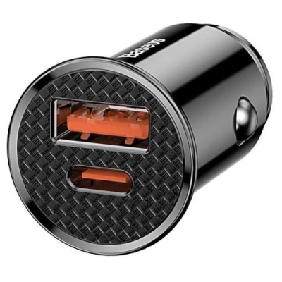Автомобільний Зарядний Пристрій Baseus Circular Plastic A PPS (CCALL-YS01) 1USB/30W/QC4.0 + 1Type-C/30W/PD (Black)