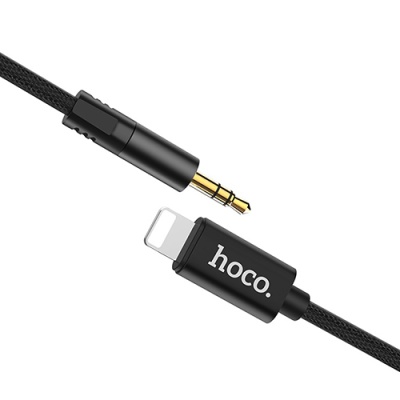 кабель aux hoco upa13 3.5mm(male) - lightning(male) 1m (чорний) 