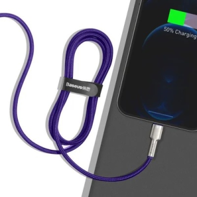 кабель baseus cafule metal usb - lightning 2.4a/1m (caljk-a05) (purple) 