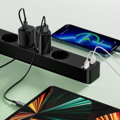 мережевий подовжувач xo wl-10 eu 4ac+4usb (чорний) 