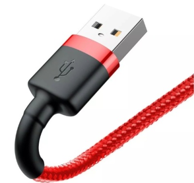 кабель baseus cafule usb - lightning 2.4a/0.5m (calklf-a09) (red-black) 