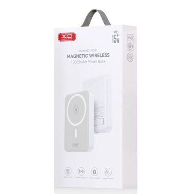 додаткова батарея power bank xo pr231 with magsafe 15w + pd20w 10000 mah (білий) 