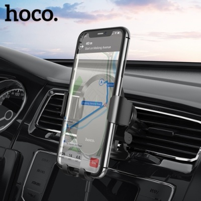 Автотримач Hoco CA105 з безпровідним зарядним пристроєм (Чорний)