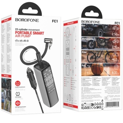 Автомобільний компресор Borofone FC1 (Чорно-сірий)