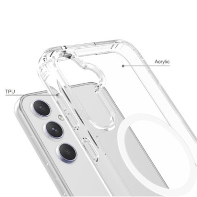 Купить силіконовий чохол magsafe для samsung s926 galaxy s24 plus (прозорий) онлайн