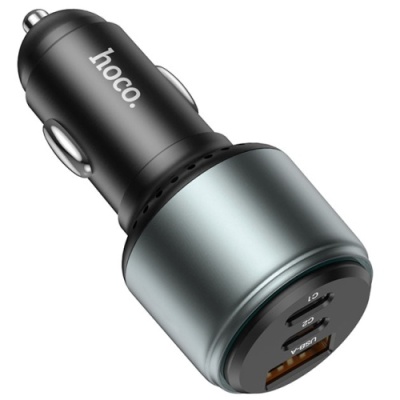 Автомобільний Зарядний Пристрій Hoco NZ9 PD65W+30W+QC3.0 (2Type-C/1USB) (чорний)