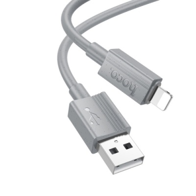 кабель hoco x107 usb - lightning 2.4a/1m (сірий) 