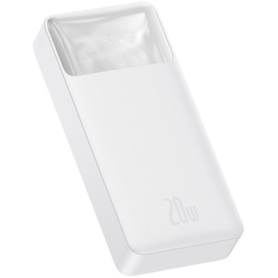 додаткова батарея power bank baseus bipow digital display 20w 20000mah white (ppbd050302) 