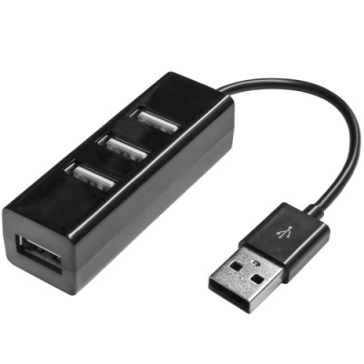 usb hub hi-speed 4 usb 2.0 (20см) (чорний) 