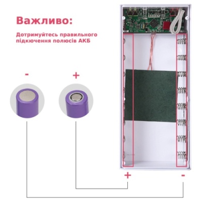 корпус multi-powerbank l16, під елементи 18650 до 16 шт, 22.5+15w, з бездротовою зарядкою та ліхтарем, білий 