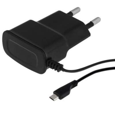мережевий зарядний пристрій power 7 star microusb/1.0a (чорний) 