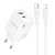 мережевий зарядний пристрій borofone ba83a 1usb/18w/qc3.0 + 1type-c/20w/pd + (type-c - lightning) (білий) 