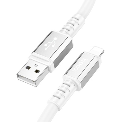 кабель hoco x85 strength usb - lightning 2.4a/1m (білий) 