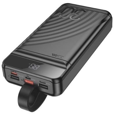 додаткова батарея power bank hoco j123b element pd20w+qc3.0 22.5w with digital display 30000 mah (чорний) 
