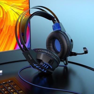 навушники для комп'ютера hoco w102 pc cool (синiй) 