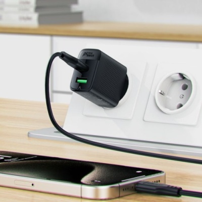 мережевий зарядний пристрій acefast a78 pd20w (1usb/1type-c) (чорний) 