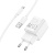 мережевий зарядний пристрій hoco c145a 1usb/18w/qc3.0 + (usb - type-c) (білий) 