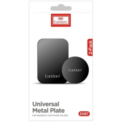 Пластини Для Магнітного Тримача Квадрат + Круг Earldom ET-EH87 Metal Plate (Чорний)
