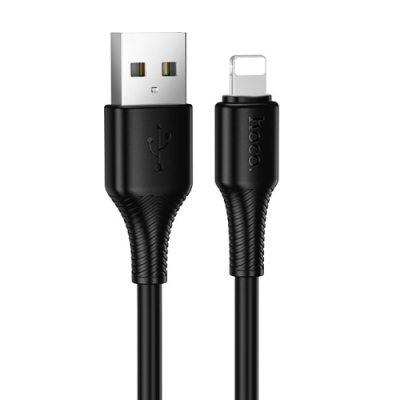 кабель hoco x120 usb - lightning 2.4a/1m (чорний) 