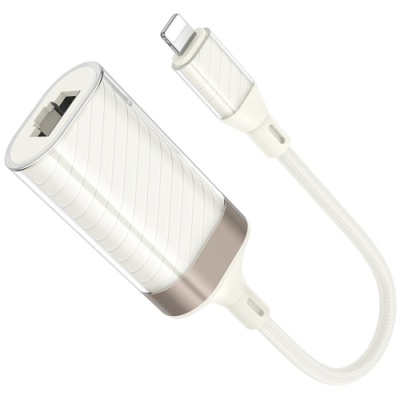 перехідник hoco ua41a lightning - rj45 (білий apricot) 