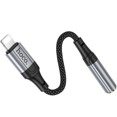 перехідник hoco ls36a lightning - aux (3.5mm) (сірий) 
