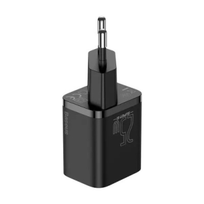 мережевий зарядний пристрій baseus super si (tzccsup-l01) 1type-c/25w/pd + (type-c - type-c) 1m (чорний) 