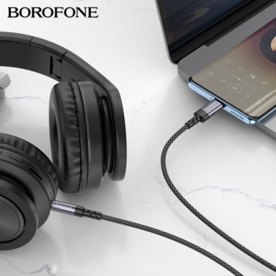 кабель aux borofone bl24 3.5mm(male) - type-c(male) 1m (сірий) 