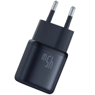 мережевий зарядний пристрій baseus picogo gan fast charger type-c 45w (p10176800123-00) (black) 