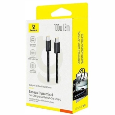 кабель baseus dynamic 4 fast charging type-c - type-c 100w/2m (p10381400112-00) (black) 