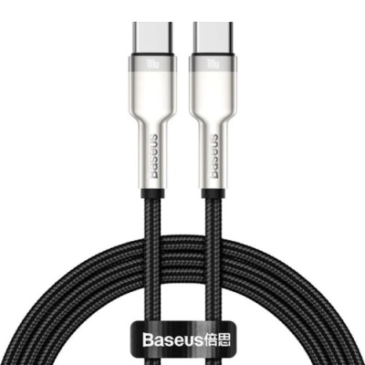 кабель baseus cafule metal (pd) type-c - type-c 100w 5a/1m (catjk-c01) (black) 