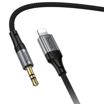 перехідник hoco upa33a lightning - jack 3.5 plug (1.5m) (чорний) 
