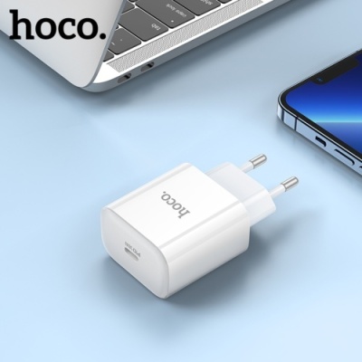 мережевий зарядний пристрій hoco c76a pro 1type-c/30w/qc3.0/pd (білий) 