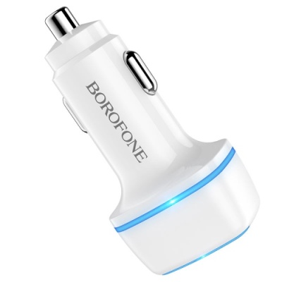 Автомобільний Зарядний Пристрій Borofone BZ14 2USB/2.4A (Білий)