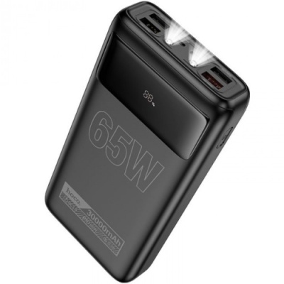 додаткова батарея power bank hoco db81 apollo pd65w+qc3.0 22.5w 30000 mah (чорний) 