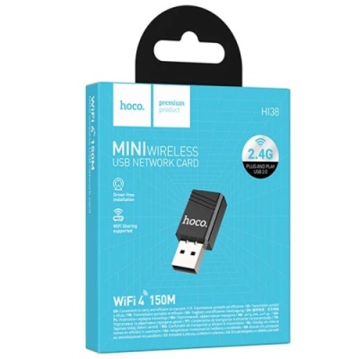 usb wifi адаптер hoco hi38 wifi4 (чорний) 