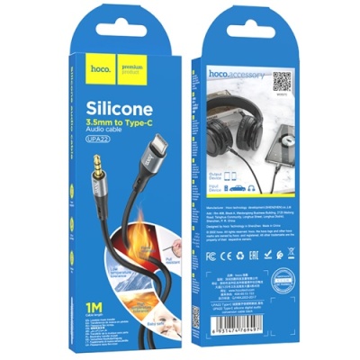 кабель aux hoco upa22 3.5mm(male) - type-c(male) 1m (чорний) 