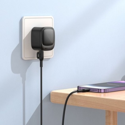 мережевий зарядний пристрій borofone bas22a fortune 1usb/18w/qc3.0 + 1type-c/20w/pd (чорний) 