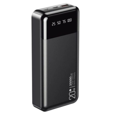 додаткова батарея power bank xo pr192 pd20w/qc18w digital light display 20000 mah (чорний) 