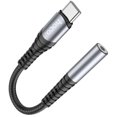 перехідник hoco ls33 type-c - 3.5 audio jack (сірий) 
