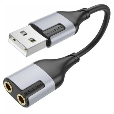 перехідник borofone bv19 creator 2-in-1 usb - 3.5mm (чорний) 