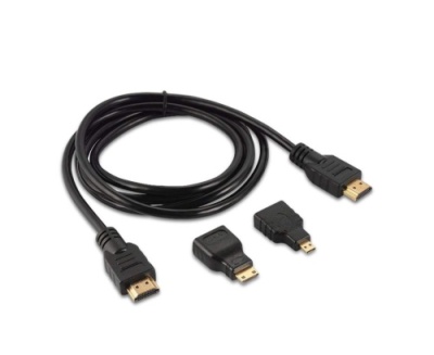 кабель hdmi у комплекті з перехідником minihdmi/microhdmi 1.5m (чорний) 