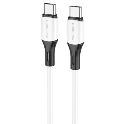 кабель borofone bx79 silicone type-c - type-c 60w/1m (бiлий) 