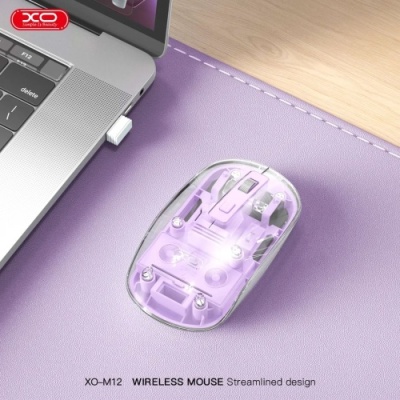 мишка бездротова xo m12 bluetooth+2.4g (фіолетовий) 
