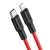 кабель hoco x21 plus silicone (pd) type-c - lightning 20w/3.0a/1m (чорно-червоний) 
