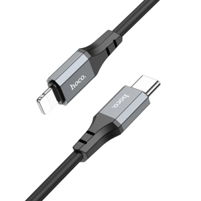 кабель hoco x86 silicone type-c - lightning 20w 3a/1m (чорний) 