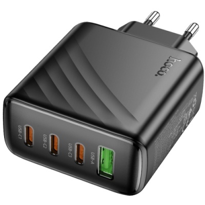 мережевий зарядний пристрій hoco cs27a pd67w+ qc3.0 (1usb/3type-c) (чорний) 