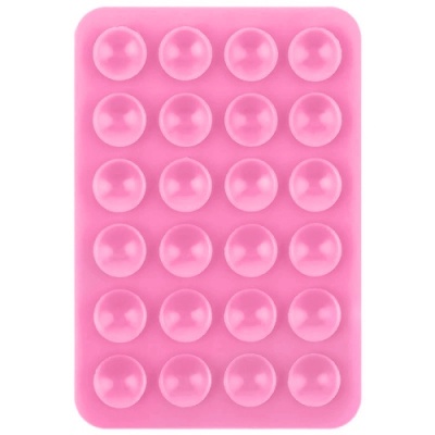 Купить силіконова тримач-присоска двостороння для телефону double side silicone (80*55 мм) (рожевий) онлайн